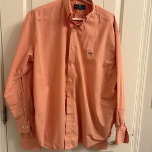 Southern Point orange small check shirt with classic dog embroidery.